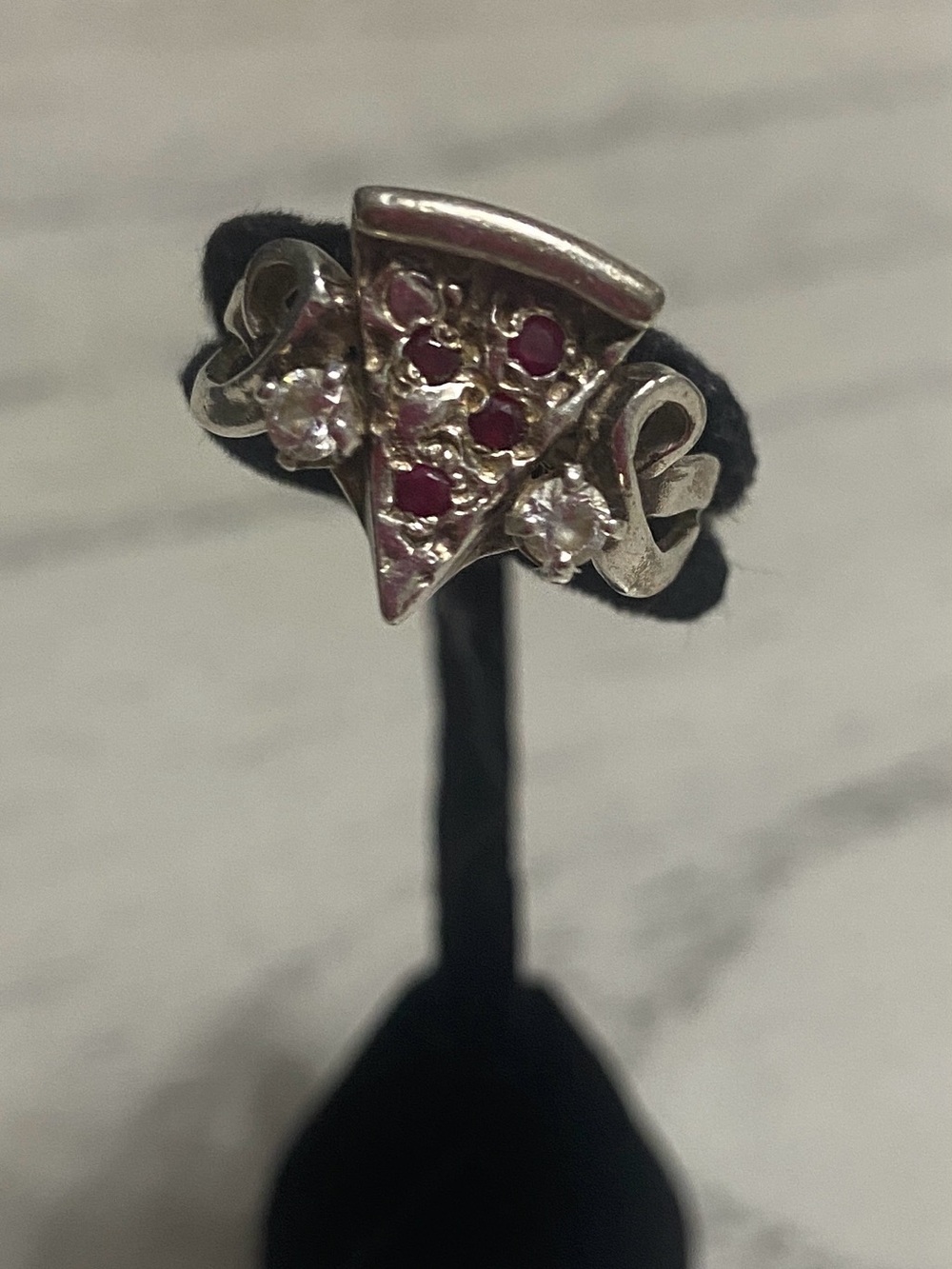Silver Pizza Slice Ring